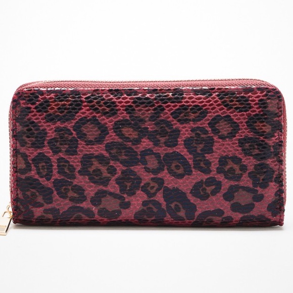 Red leopard print wallet - Picture 2 of 4